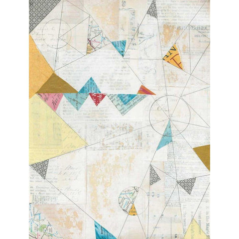 Map Collage White Modern Wood Framed Art Print by Prahl, Courtney