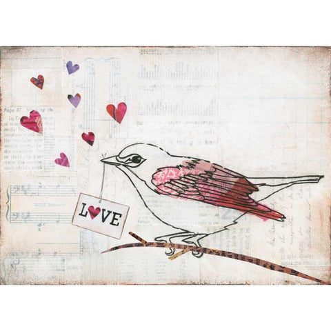 Love Birds II Black Modern Wood Framed Art Print with Double Matting by Prahl, Courtney