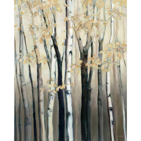 Golden Birch I Black Modern Wood Framed Art Print by Hageman, Marilyn