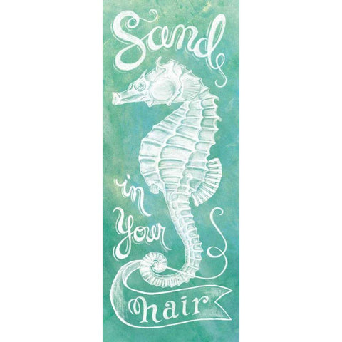 Sea Horse Black Modern Wood Framed Art Print by Urban, Mary