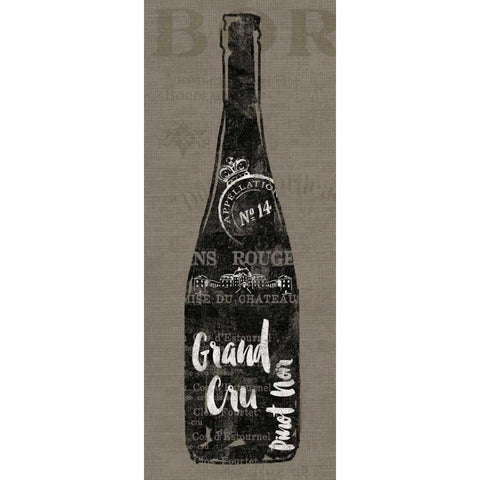 Linen Wine I Black Modern Wood Framed Art Print with Double Matting by Schlabach, Sue
