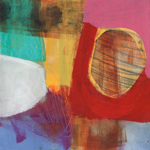 Fun Colors II White Modern Wood Framed Art Print with Double Matting by Davies, Jane