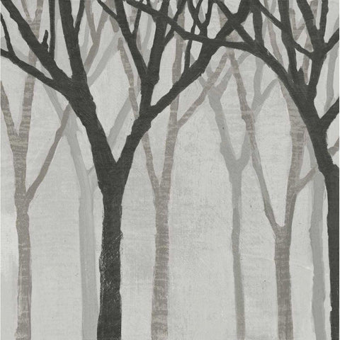 Spring Trees Greystone I Black Modern Wood Framed Art Print with Double Matting by Lovell, Kathrine