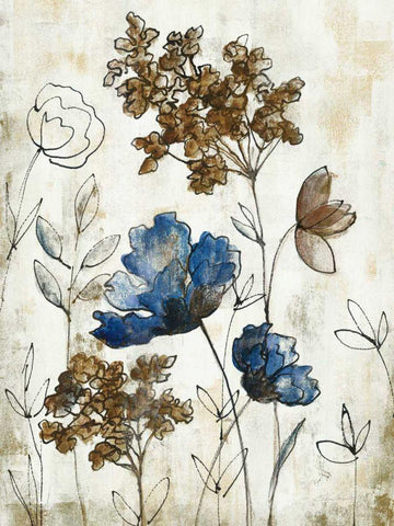 Botanical Trio III Neutral Crop Black Ornate Wood Framed Art Print with Double Matting by Vassileva, Silvia