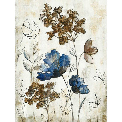 Botanical Trio III Neutral Crop Gold Ornate Wood Framed Art Print with Double Matting by Vassileva, Silvia