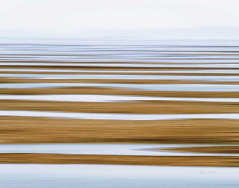 Sand Flats in Fog White Modern Wood Framed Art Print with Double Matting by Gendreau, Katherine