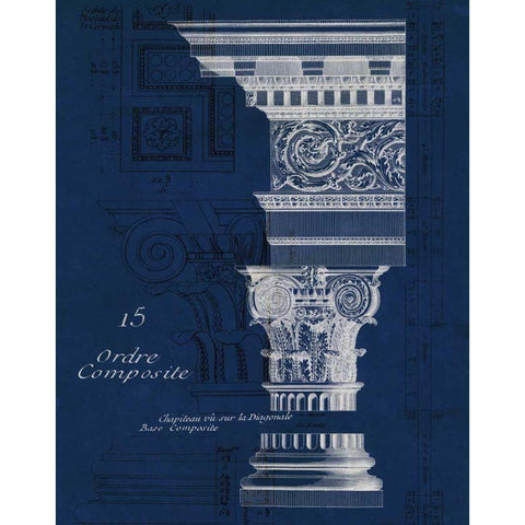 Architectural Rendering I Blueprint White Modern Wood Framed Art Print by Wild Apple Portfolio