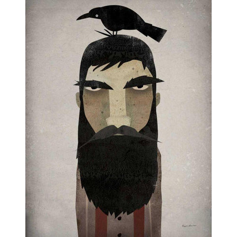 Lumberjack crop Black Modern Wood Framed Art Print with Double Matting by Fowler, Ryan