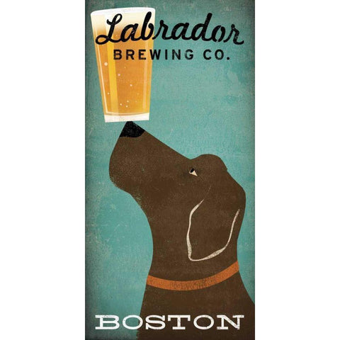 Labrador Brewing Co Boston Gold Ornate Wood Framed Art Print with Double Matting by Fowler, Ryan