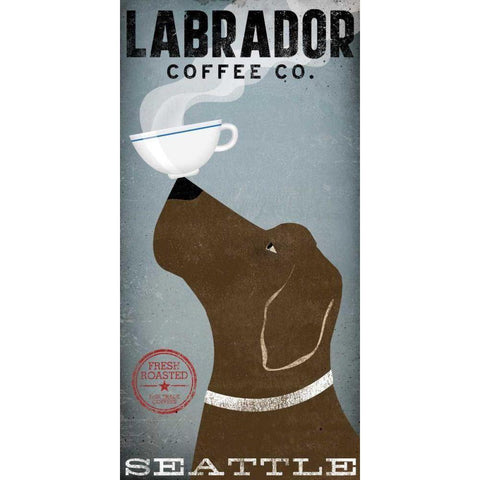 Labrador Coffee Co Seattle Black Modern Wood Framed Art Print with Double Matting by Fowler, Ryan