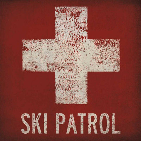 Ski Patrol White Modern Wood Framed Art Print by Fowler, Ryan