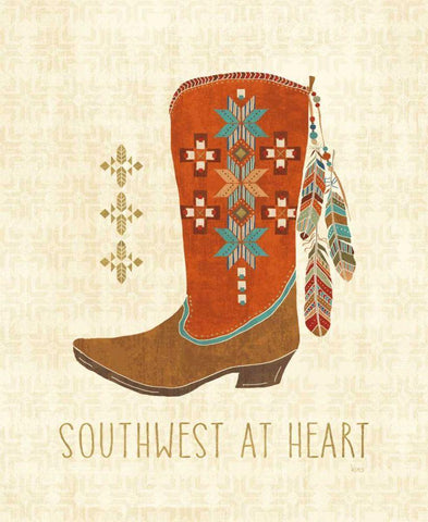 Southwest at Heart IV White Modern Wood Framed Art Print with Double Matting by Charron, Veronique