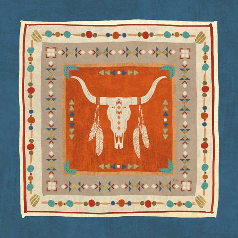 Southwest at Heart Tile I Black Modern Wood Framed Art Print with Double Matting by Charron, Veronique