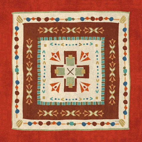 Southwest at Heart Tile VI Black Ornate Wood Framed Art Print with Double Matting by Charron, Veronique