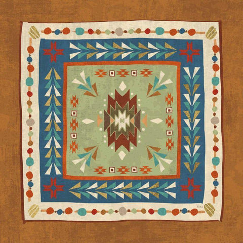 Southwest at Heart Tile VIII Gold Ornate Wood Framed Art Print with Double Matting by Charron, Veronique