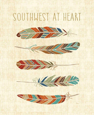 Southwest at Heart VI Black Ornate Wood Framed Art Print with Double Matting by Charron, Veronique