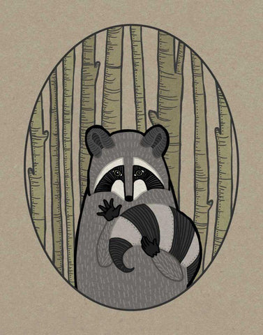 Forest Friends II Black Ornate Wood Framed Art Print with Double Matting by DeNeige, Elyse