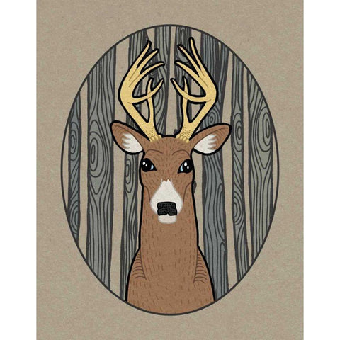 Forest Friends III White Modern Wood Framed Art Print by DeNeige, Elyse