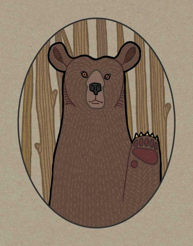 Forest Friends IV Black Ornate Wood Framed Art Print with Double Matting by DeNeige, Elyse