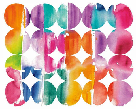 Spring Dots White Modern Wood Framed Art Print with Double Matting by DeNeige, Elyse