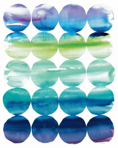 Summer Dots White Modern Wood Framed Art Print with Double Matting by DeNeige, Elyse