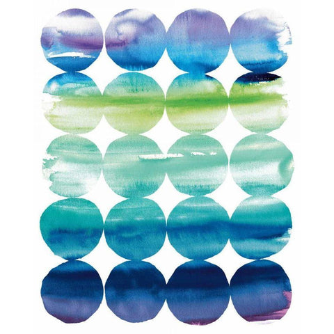 Summer Dots White Modern Wood Framed Art Print by DeNeige, Elyse