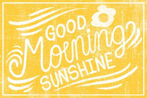 Good Morning Sunshine White Modern Wood Framed Art Print with Double Matting by Hilsaca, Cleonique