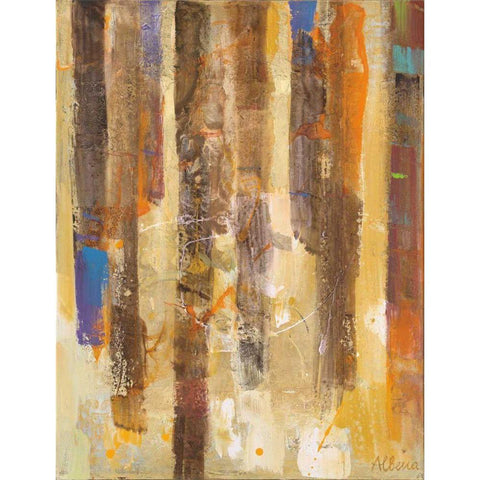 Golden Forest II Black Modern Wood Framed Art Print by Hristova, Albena