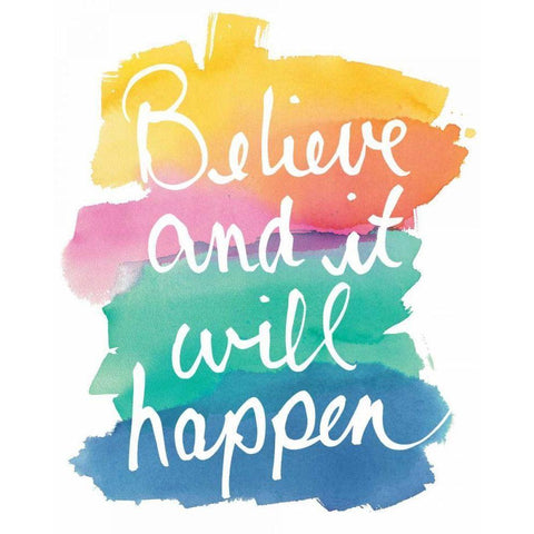 Colorburst I Believe Gold Ornate Wood Framed Art Print with Double Matting by Schick, Mike