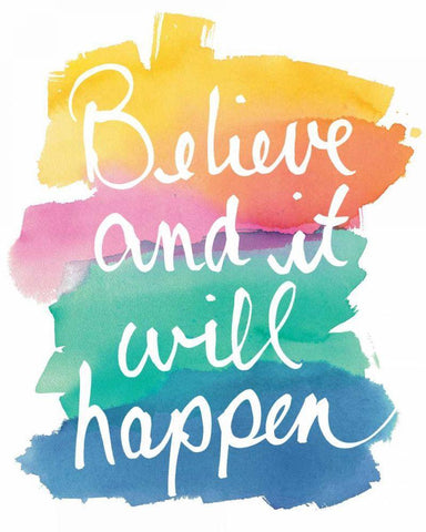 Colorburst I Believe Black Ornate Wood Framed Art Print with Double Matting by Schick, Mike