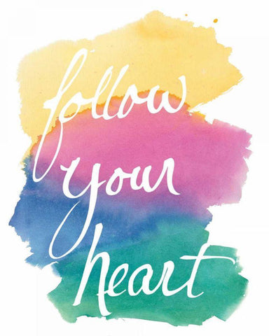 Colorburst II Heart White Modern Wood Framed Art Print with Double Matting by Schick, Mike