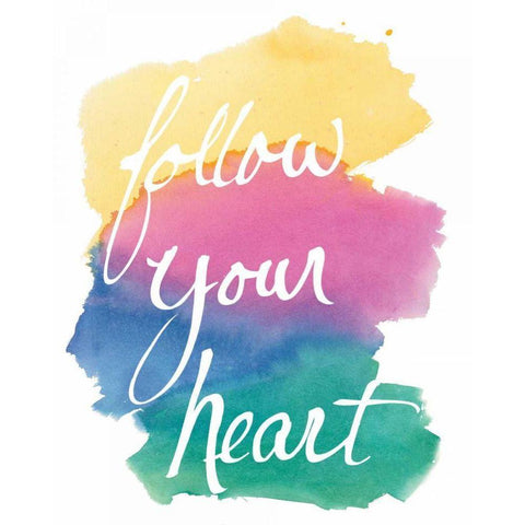 Colorburst II Heart White Modern Wood Framed Art Print by Schick, Mike