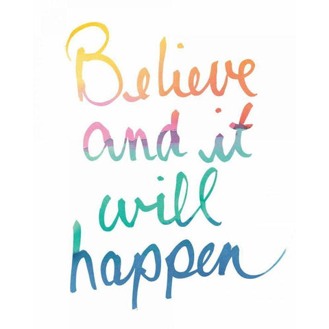 Colorburst I Believe White White Modern Wood Framed Art Print by Schick, Mike