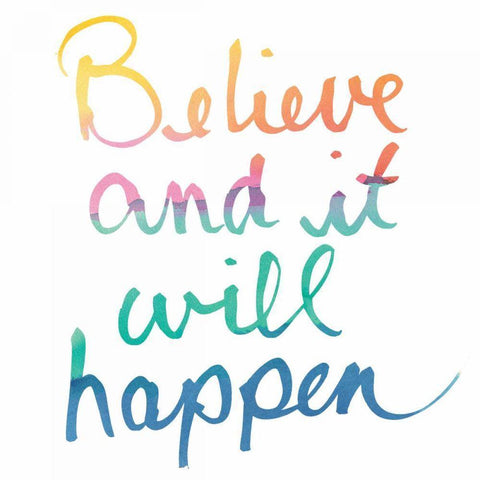 Colorburst I Believe White Sq White Modern Wood Framed Art Print by Schick, Mike