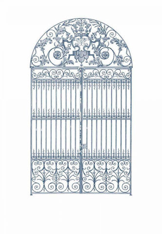 English Garden I Black Ornate Wood Framed Art Print with Double Matting by Wild Apple Portfolio