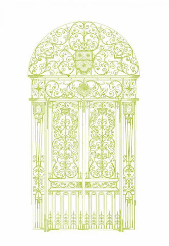 English Garden II White Modern Wood Framed Art Print with Double Matting by Wild Apple Portfolio