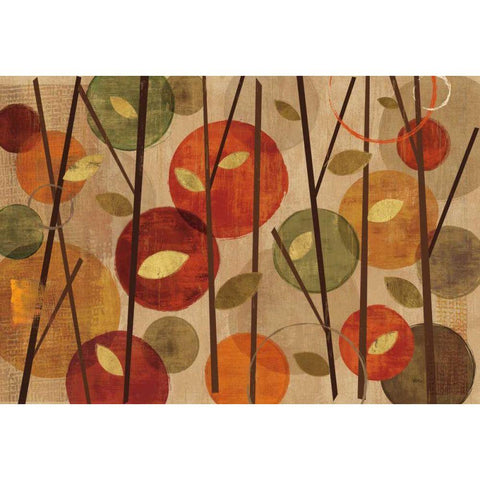 Modern Forest Circles Spice White Modern Wood Framed Art Print by Charron, Veronique