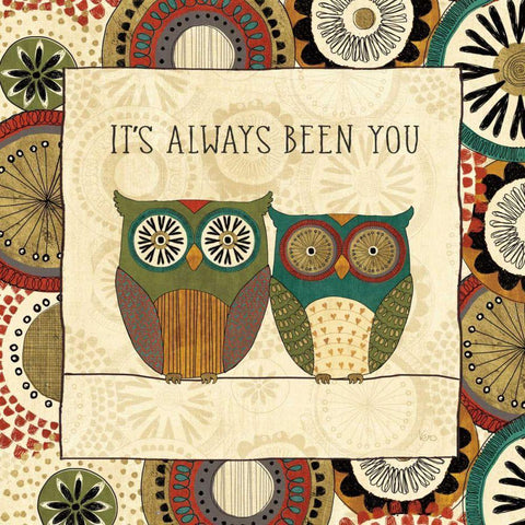 Spice Road Owl IV Black Modern Wood Framed Art Print by Charron, Veronique