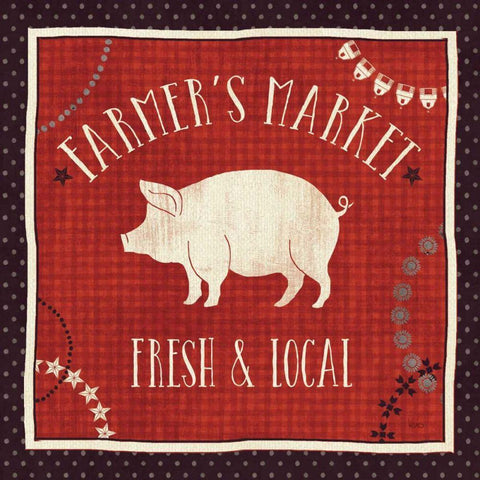Little Red Farm II Black Ornate Wood Framed Art Print with Double Matting by Charron, Veronique