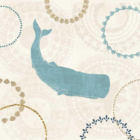 Undersea Blue III Gold Ornate Wood Framed Art Print with Double Matting by Charron, Veronique