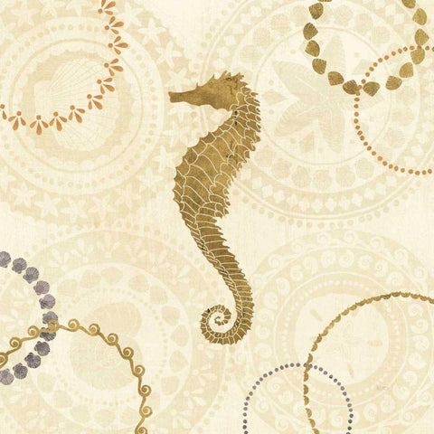 Undersea Gold II Black Modern Wood Framed Art Print by Charron, Veronique