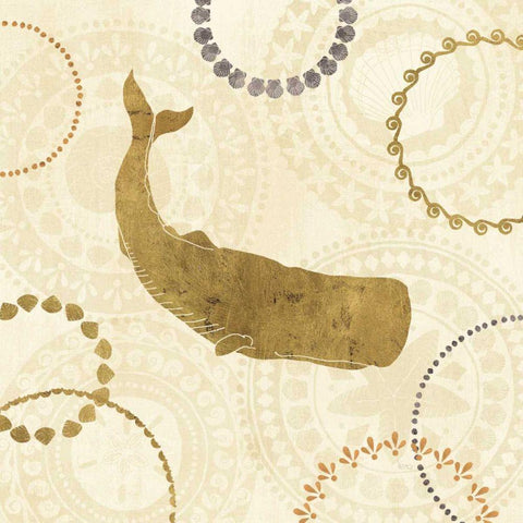 Undersea Gold III Black Modern Wood Framed Art Print by Charron, Veronique
