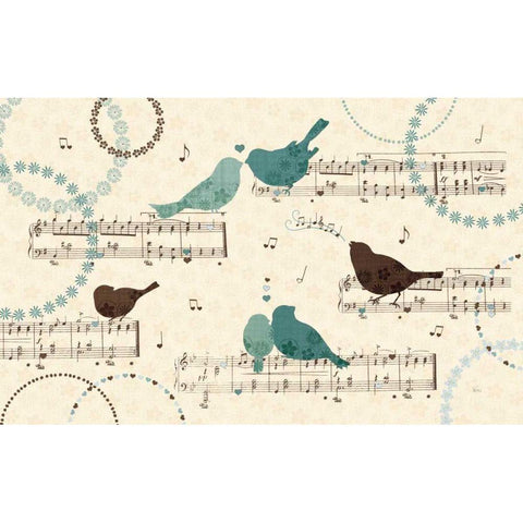 Song Birds IV White Modern Wood Framed Art Print by Charron, Veronique
