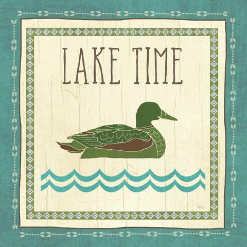 Lake Retreat II White Modern Wood Framed Art Print with Double Matting by Charron, Veronique