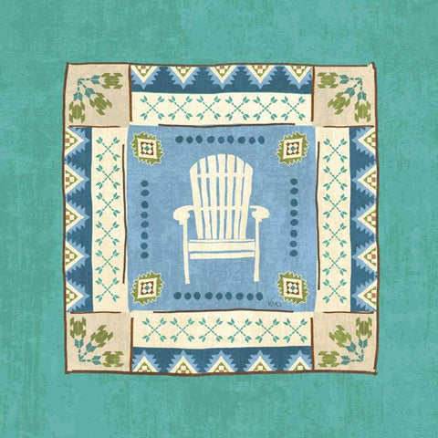 Lake Retreat Tile I White Modern Wood Framed Art Print by Charron, Veronique