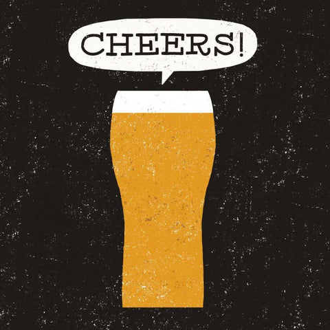 Craft Beer Cheers White Modern Wood Framed Art Print by Mullan, Michael