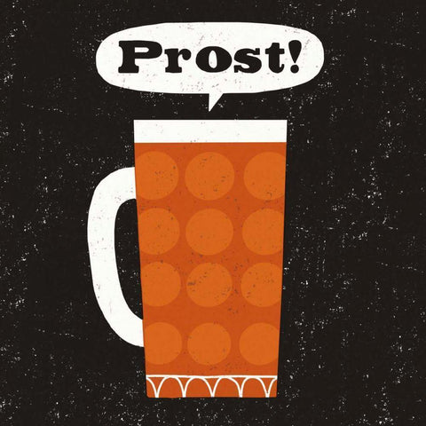 Craft Beer Prost White Modern Wood Framed Art Print by Mullan, Michael