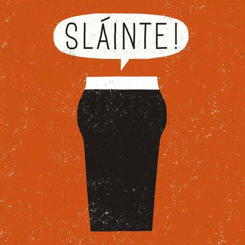 Craft Beer Slainte White Modern Wood Framed Art Print by Mullan, Michael