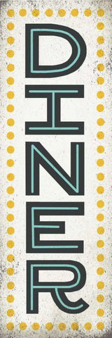 Retro Diner Sign Black Ornate Wood Framed Art Print with Double Matting by Mullan, Michael