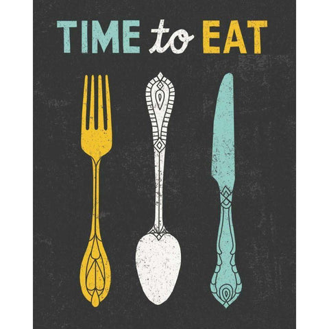 Retro Diner Time to Eat Gold Ornate Wood Framed Art Print with Double Matting by Mullan, Michael